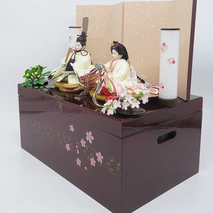 花にしも 京14番親王 刺繍 唐草桜収納飾