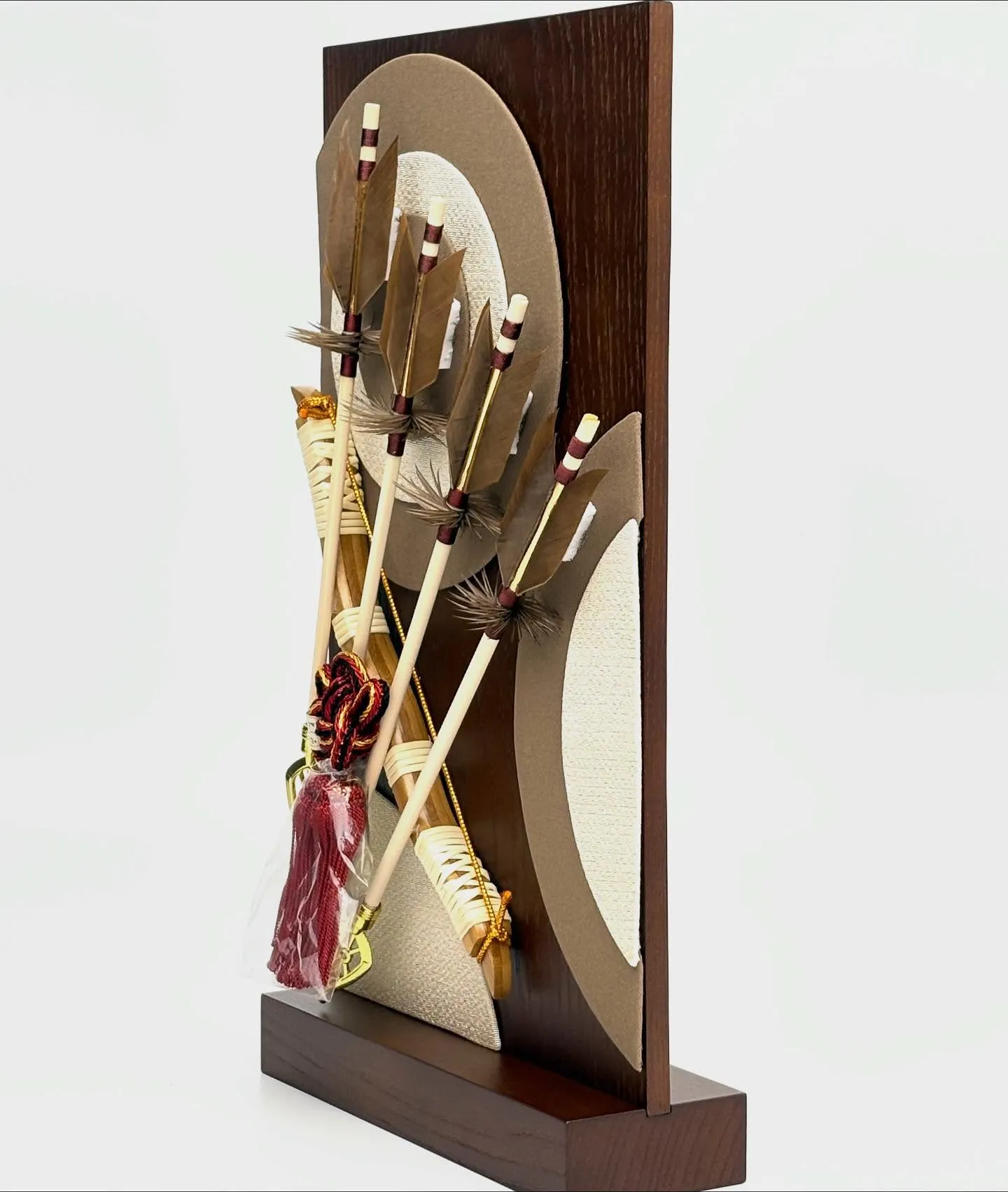 新作　衝立飾り破魔弓　茶　白